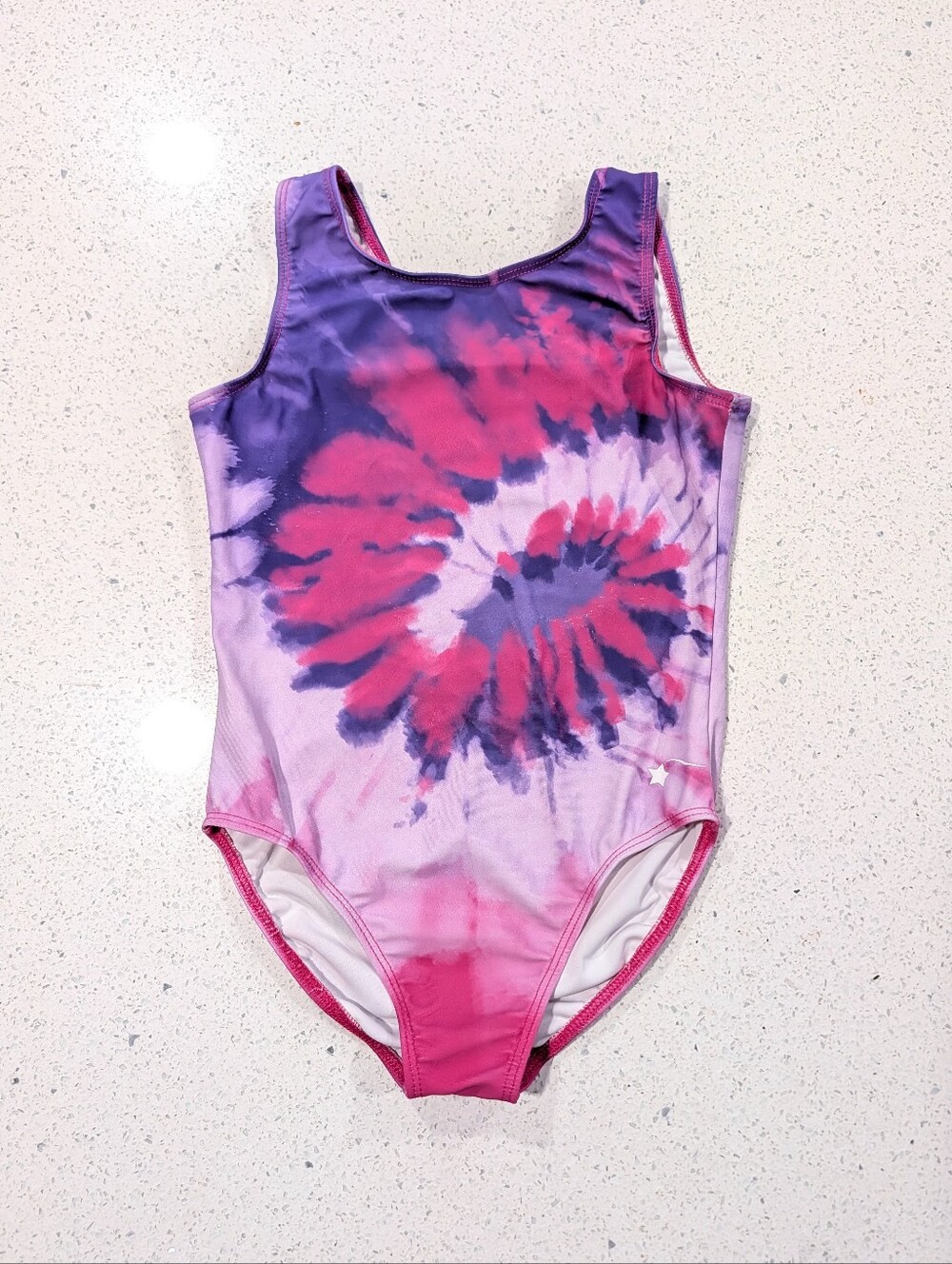 PSYCHEDELIC Destira Gymnastics Leotard Large Pink Purple TieDye Tie-Dye defect